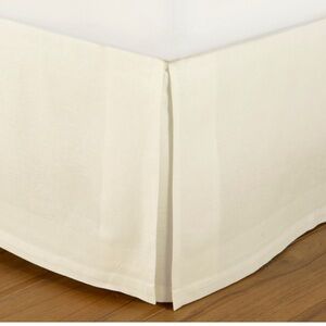 Pottery Barn Essential Linen Cotton Bed Skirt, Ivory King
